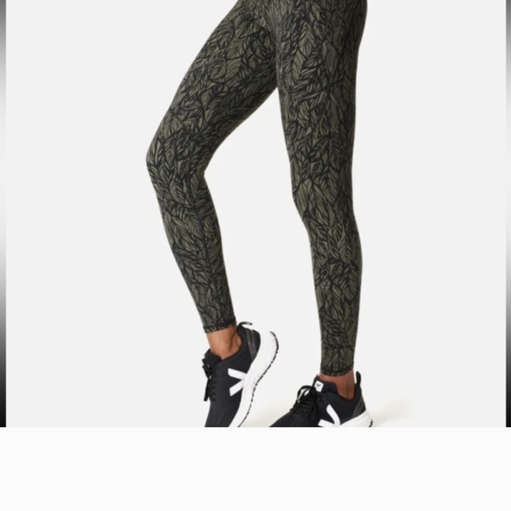 Sweaty Betty Power Green Leaf Print Legging Size XL
